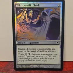 Magic: The Gathering Whispersilk Cloak Foil Artifact Equipment Darksteel 160/165 - Image 1