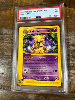 POKEMON 2002 Expedition ALAKAZAM #33 PSA 7 Near Mint RARE - Image 1