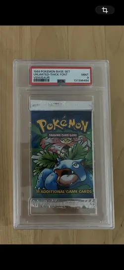 Pokemon Base Set Unlimited Venusaur Art Authentic Sealed Booster Pack PSA 9 - Image 1
