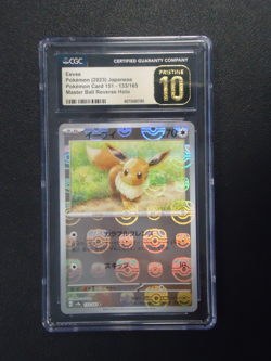 2023 POKEMON Eevee 133/165 Japanese 151 Masterball Reverse Holo CGC PRISTINE 10 - Image 1