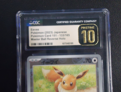 2023 POKEMON Eevee 133/165 Japanese 151 Masterball Reverse Holo CGC PRISTINE 10 - Image 2