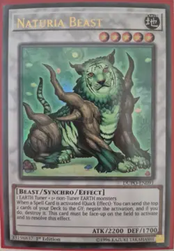 YuGiOh Naturia Beast Ultra Rare 1st Edition DUPO-EN091 - Image 1