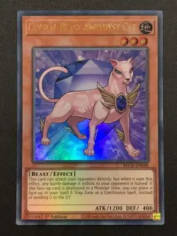 Crystal Beast Amethyst Cat - BLCR-EN048 - Ultra Rare - 1st Edition Yugioh - Image 1