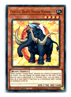 Crystal Beast Amber Mammoth - BLCR-EN051 - Ultra Rare - 1st Edition Yugioh - Image 1