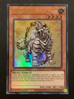 Crystal Beast Topaz Tiger - BLCR-EN050 - Ultra Rare - 1st Edition Yugioh - Image 1