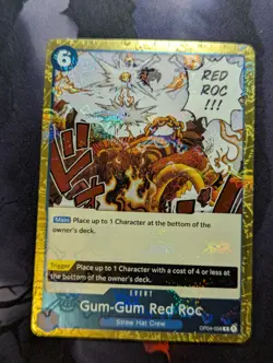 One Piece Card Game TCG - Gum-Gum Red Roc OP04-056 R - Flag Foil PRB01 - Image 1