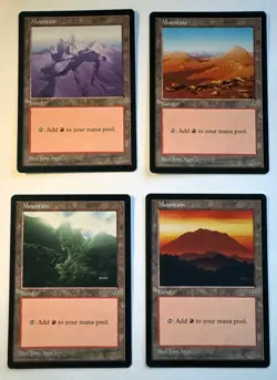 4x Mountains blank artist proofs MTG Mirage artist John Avon SOLD AS IS - Image 1
