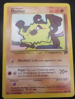 Mankey Unlimited Team Rocket 61/82 Common - vintage WOTC Pokemon LP - Image 1