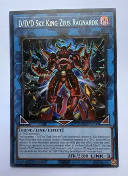 Yugioh D/D/D Sky King Zeus Ragnarok DOOD-EN049 Secret Rare 1st Edition NM - Image 1