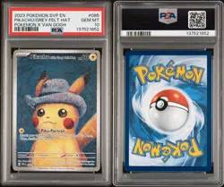 2023 POKEMON SVP POKEMON X VAN GOGH PROMO #085 PIKACHU WITH GREY FELT HAT PSA 10 - Image 3