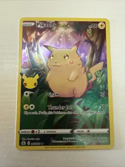Pikachu 005/025 Full Art Holo Celebrations Pokemon TCG NM - Image 1