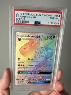 Pokemon TCG Umbreon GX Secret Rare PSA 8 - Sun & Moon Base Set 154/149 Rainbow - Image 5