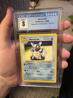 Pokemon 1999 Base Set Shadowless Wartortle 42/102 CGC 8 NM/Mint - Image 1