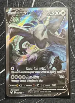 Pokemon Lugia V Alt Art Holo 186/195 Silver Tempest Card - Image 3