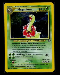 Meganium 11/111 Holo Neo Genesis Pokemon Card LP - Image 1