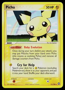 Pokemon Card - Pichu Power Keepers 21/108 Rare - Image 1