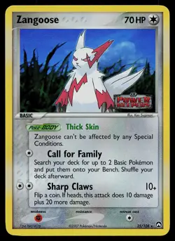 Pokemon Card - Zangoose Power Keepers 25/108 Rare Reverse Holo Stamped - Image 1