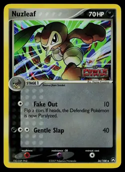 Pokemon Card - Nuzleaf Power Keepers 36/108 Uncommon Reverse Holo Stamped - Image 1