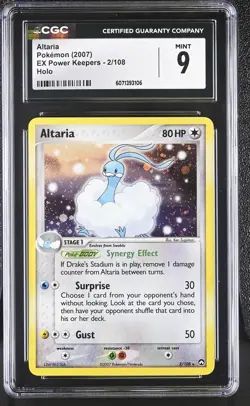 CGC 9 MINT Altaria 2007 EX Power Keepers 2/108 Holo Pokemon Card - Image 1