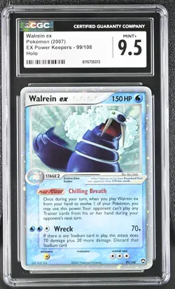 CGC 9.5 MINT+ Walrein ex 2007 EX Power Keepers 99/108 Holo Pokemon Card - Image 1