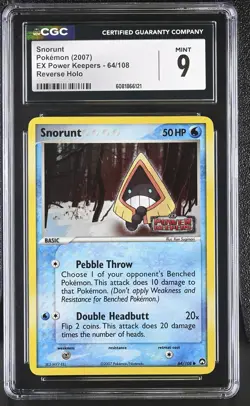 CGC 9 MINT Snorunt EX Power Keepers 64/108 Reverse Holo STAMPED Pokemon Card - Image 1