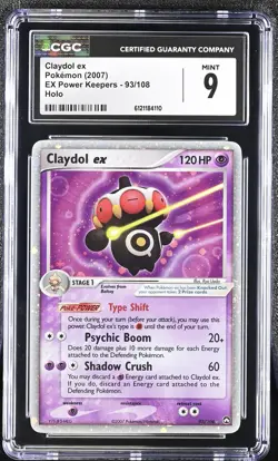 CGC 9 MINT Claydol ex 2007 EX Power Keepers 93/108 Holo Pokemon Card - Image 1