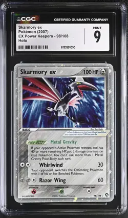 CGC 9 MINT Skarmory ex 2007 EX Power Keepers 98/108 Holo Pokemon Card - Image 1