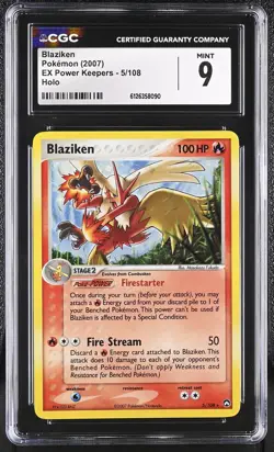 CGC 9 MINT Blaziken 2007 EX Power Keepers 5/108 Holo Pokemon Card - Image 1