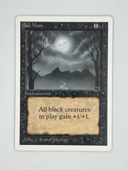 MTG BAD MOON (indents) Unlimited Edition Regular LP/NM+ Rare Magic The Gathering - Image 1