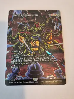 Waves of Aggression Borderless Foil 0013 PZA Teenage Mutant Ninja Turtles TMNT - Image 1