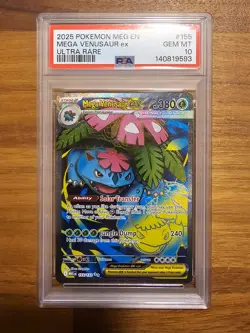 🪴Mega Venusaur ex PSA 10 English Pokemon Card 155/132 Mega Evolution 2025 UR - Image 1