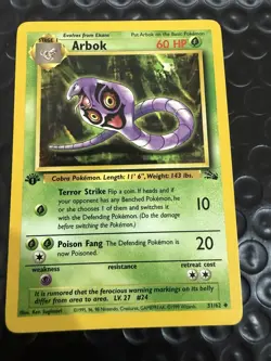 ARBOK - 31/62 - 1st Edition Fossil - Uncommon - Pokemon Card - NM - Image 1