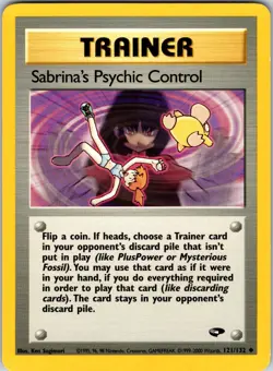 Sabrina's Psychic Control 121/132 Gym Challenge Pokemon NM Unlimited - Image 1