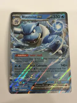 Pokemon TCG - Blastoise ex 009/165 Sv: Scarlet & Violet 151 Holo Double Rare NM - Image 1