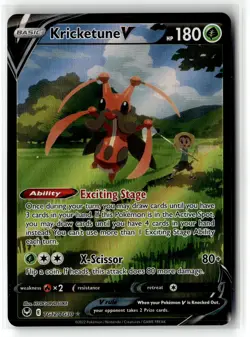 Kricketune V ⭐ TG12/TG30 Holo Rare V Silver Tempest Trainer Gallery Pokemon NM - Image 1