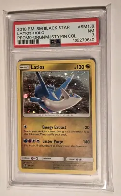2018 Pokemon Black Star Promo Dragon Majesty Latios Holo SM136 PSA 7 - Image 1