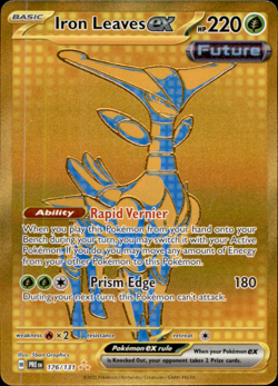 Iron Leaves ex 176/131 Gold Hyper Rare Prismatic Evolutions NM Pokemon - Image 1