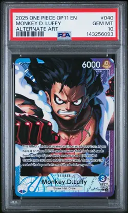 2025 ONE PIECE OP11-040 MONKEY D. LUFFY ALTERNATE ART English PSA 10 - Image 1