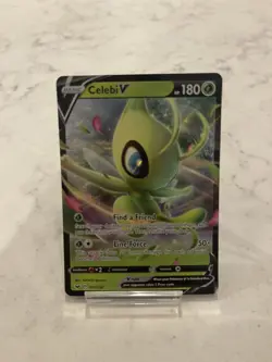 Pokemon TCG Celebi v Sword & Shield Base Set Holo Ultra Rare Card 001/202 - Image 1