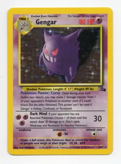 Pokemon TCG Gengar Fossil Holo Card 5/62 NM - Image 1