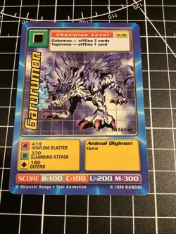 Garurumon #ST-06 1st Edition Digimon Card - Image 1