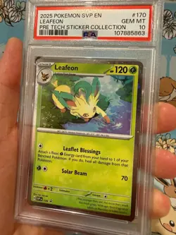 Pokemon Prismatic Evolutions Leafeon 170 Tech Sticker PSA 10 - Image 3