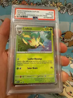 Pokemon Prismatic Evolutions Leafeon 170 Tech Sticker PSA 10 - Image 4