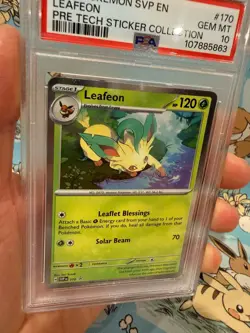 Pokemon Prismatic Evolutions Leafeon 170 Tech Sticker PSA 10 - Image 5