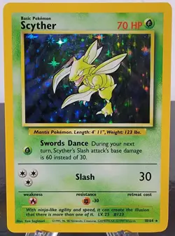 1999 Pokemon TCG Jungle Scyther Holo Rare 10/64 LP - Image 1