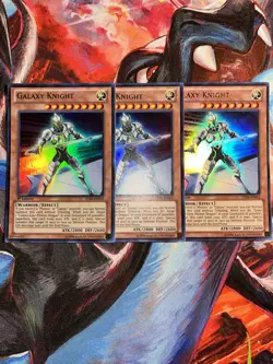 Yugioh! 3x Galaxy Knight ZTIN-EN012 Ultra Rare Limited Edition Light Play - Image 1