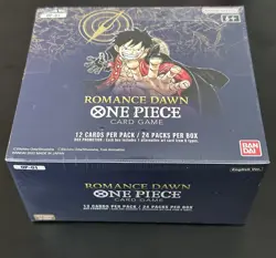 One Piece EN OP-01 Romance Dawn Blue Bottom Booster Box Sealed w/ Acrylic Case - Image 1