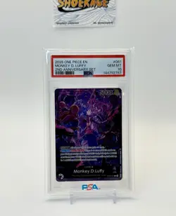 2025 One Piece EN 2nd Anniversary Set Sequential Set of (5) PSA 10 w/ 061 Luffy - Image 2