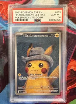 Pikachu With Grey Felt Hat SVP 085 Pokemon Van Gogh Promo Card PSA 10 GEM MINT - Image 1