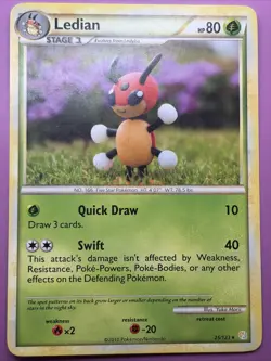 Ledian 25/123 Heartgold & Soulsilver Regular Finish Pokemon Card - Yuka Morii - Image 1